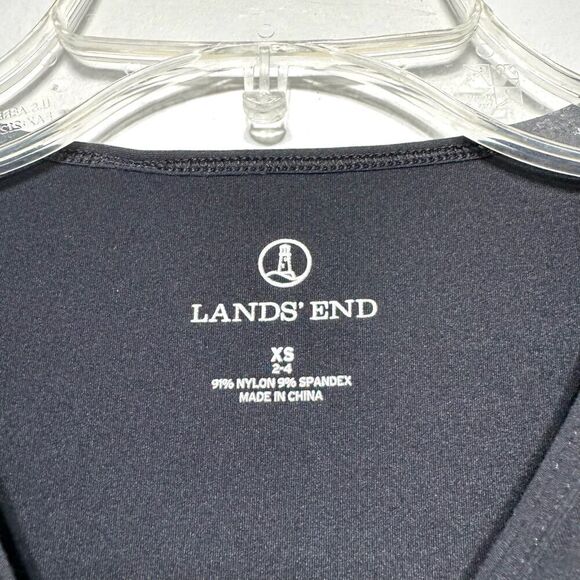 Lands' End Top Spandex Long Sleeve Black & White Stripe Base Layer Womens sz XS - Picture 3 of 6
